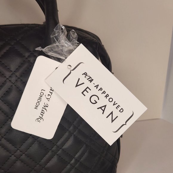 Darcy Mark's London Black Quilted Vegan Leather Satchel - NWT - Picture 3 of 9